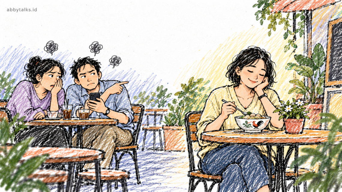 Bakso, side eyes, small joy